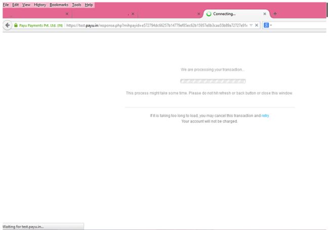 After filling detail processing payment